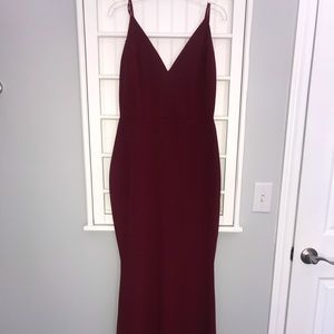 Burgundy form fitting gown